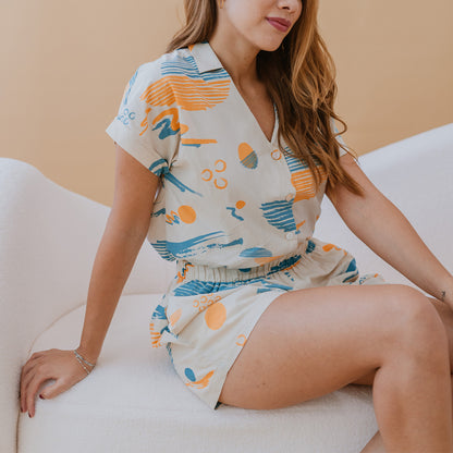 Resort Series - Ladies Crop Blouse in Coast Print by Le Petit Society — image 4