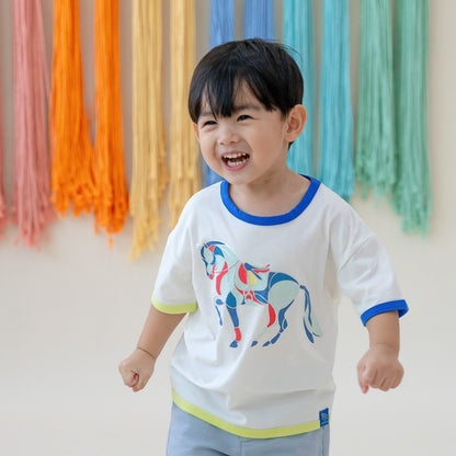 Zodiac Series - Kids Tee in Horse Print by Le Petit Society