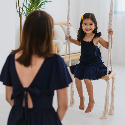 Resort Series - Girls Ruffled Sundress in Navy by Le Petit Society — image 3