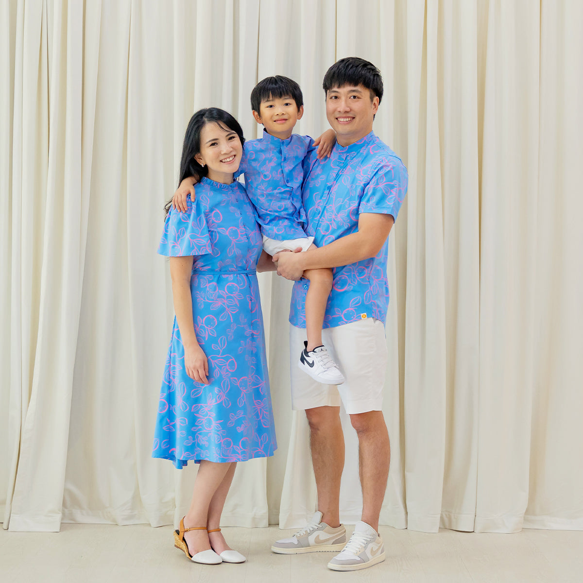 Mandarin Orange Series - Boy's Shirt in Blue by Le Petit Society — image 3