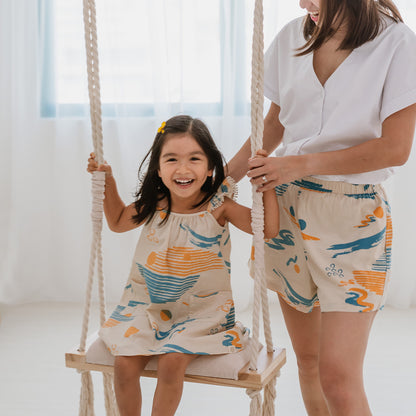 Resort Series - Girls Ruffled Sundress in Coast Print by Le Petit Society — image 8