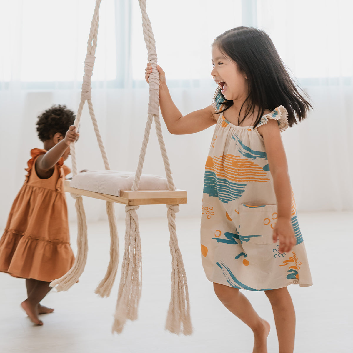 Resort Series - Girls Ruffled Sundress in Coast Print by Le Petit Society — image 9