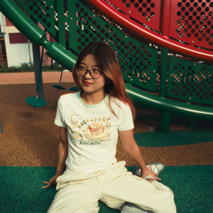 A Singapore Series - Breakfast Society Ladies/Teens Tee in White by Le Petit Society — image 4