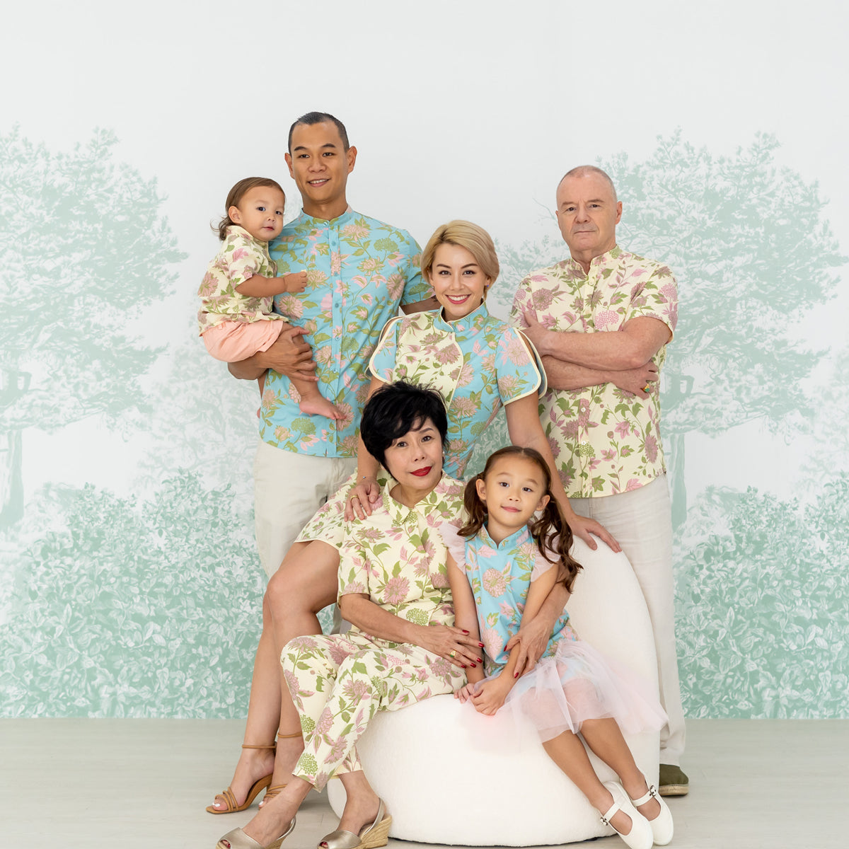 Garden Series - Ladies Wrap Top in Yellow Chrysanthemum Print by Le Petit Society — image 5
