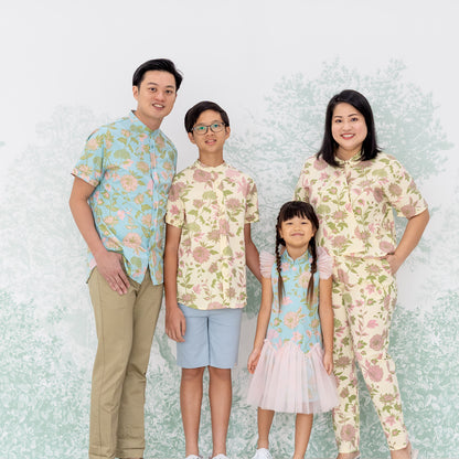 Garden Series - Ladies Wrap Top in Yellow Chrysanthemum Print by Le Petit Society — image 7