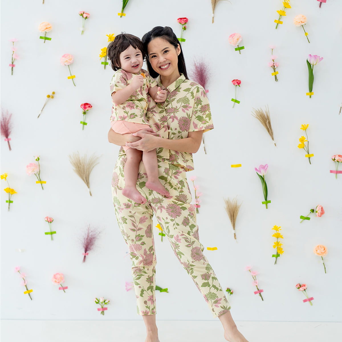 Garden Series - Ladies Pants in Yellow Chrysanthemum Print by Le Petit Society — image 6