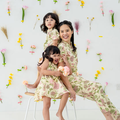 Garden Series - Ladies Pants in Yellow Chrysanthemum Print by Le Petit Society — image 2