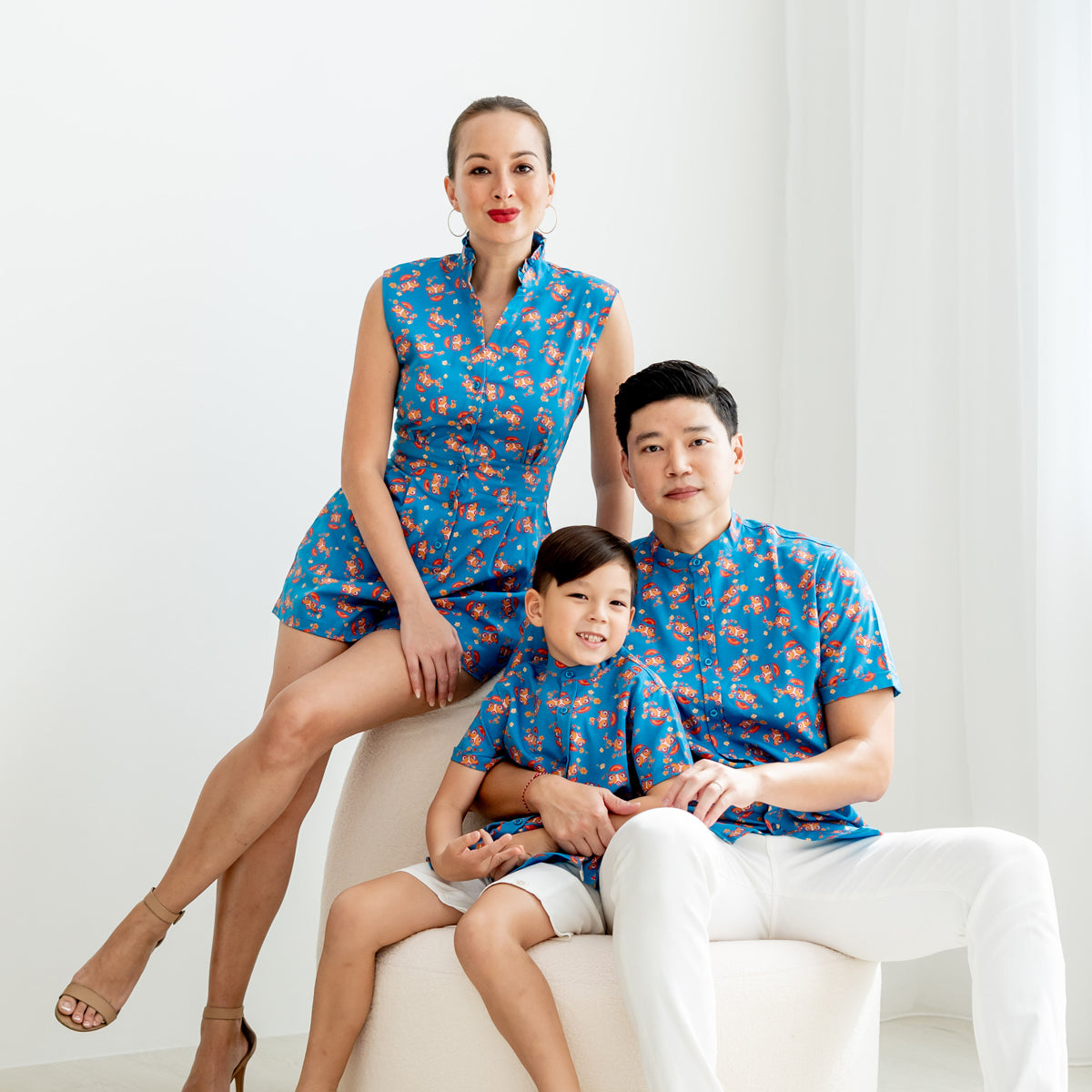 Lion Dance Series - Men’s Shirt in Blue (Personalisable) by Le Petit Society — image 2