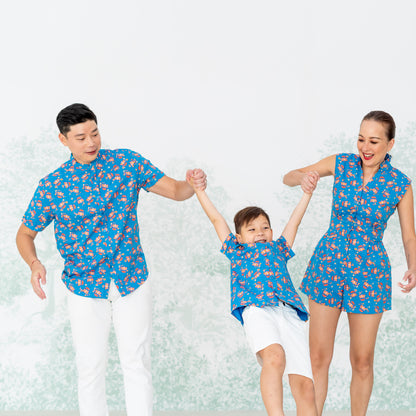 Lion Dance Series - Men’s Shirt in Blue (Personalisable) by Le Petit Society — image 5