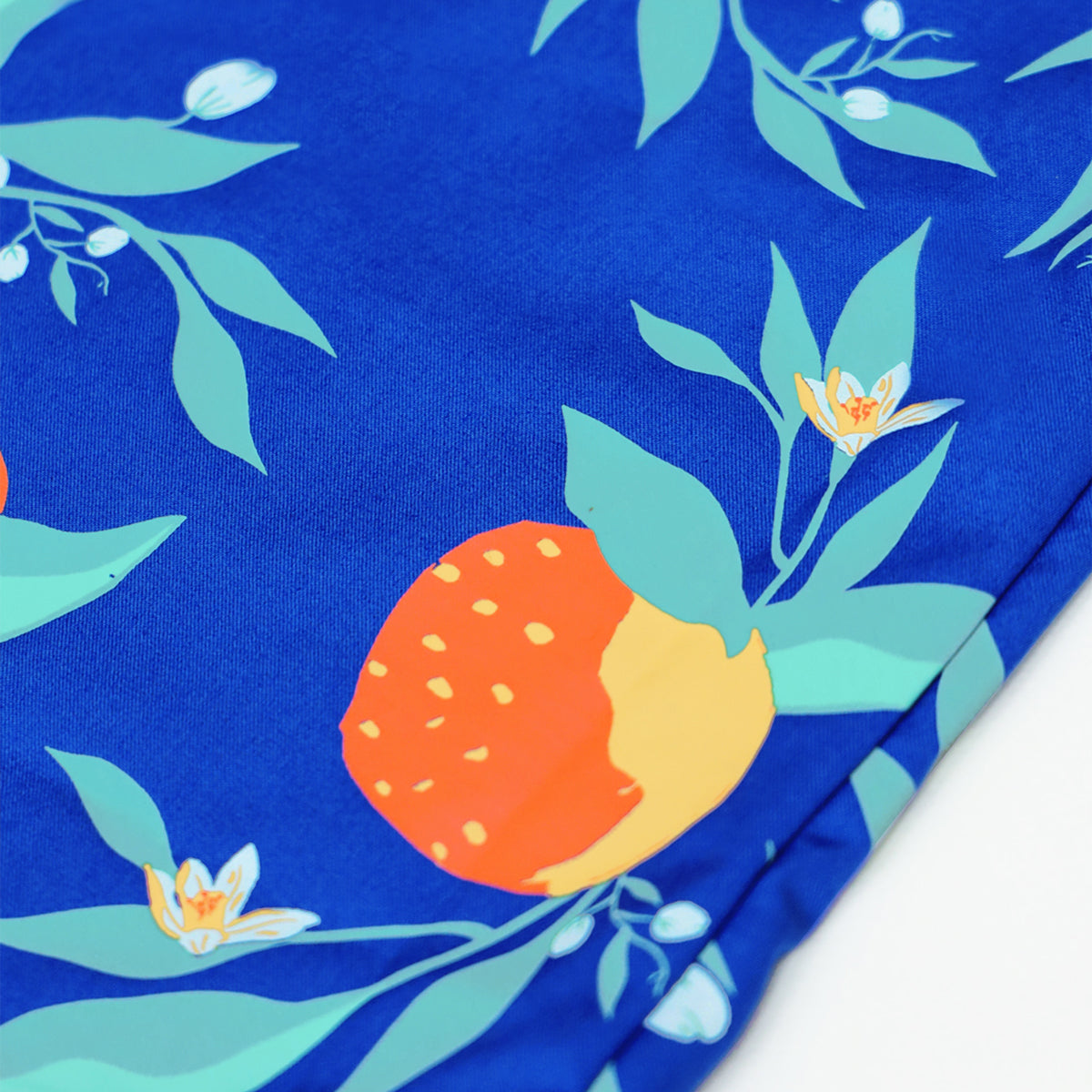 Mandarin Orange Series - Baby Girl Dress in Blue Floral Orange Print by Le Petit Society — image 7
