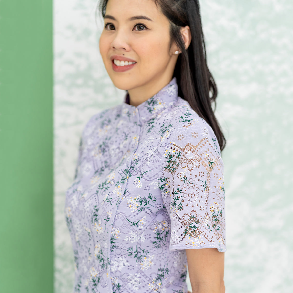 Spring Series - Ladies Mini Lace Dress in Lilac by Le Petit Society — image 2