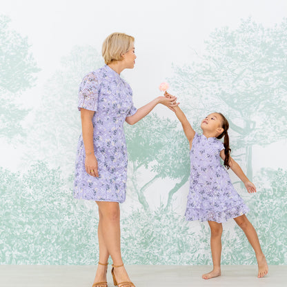 Spring Series - Ladies Mini Lace Dress in Lilac by Le Petit Society — image 5