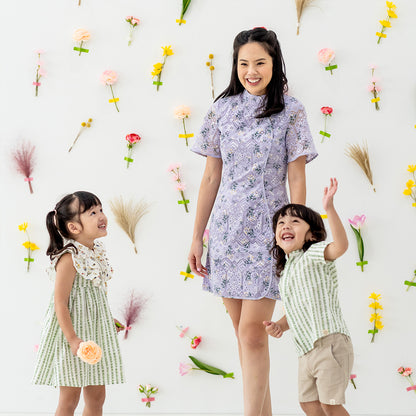 Spring Series - Ladies Mini Lace Dress in Lilac by Le Petit Society