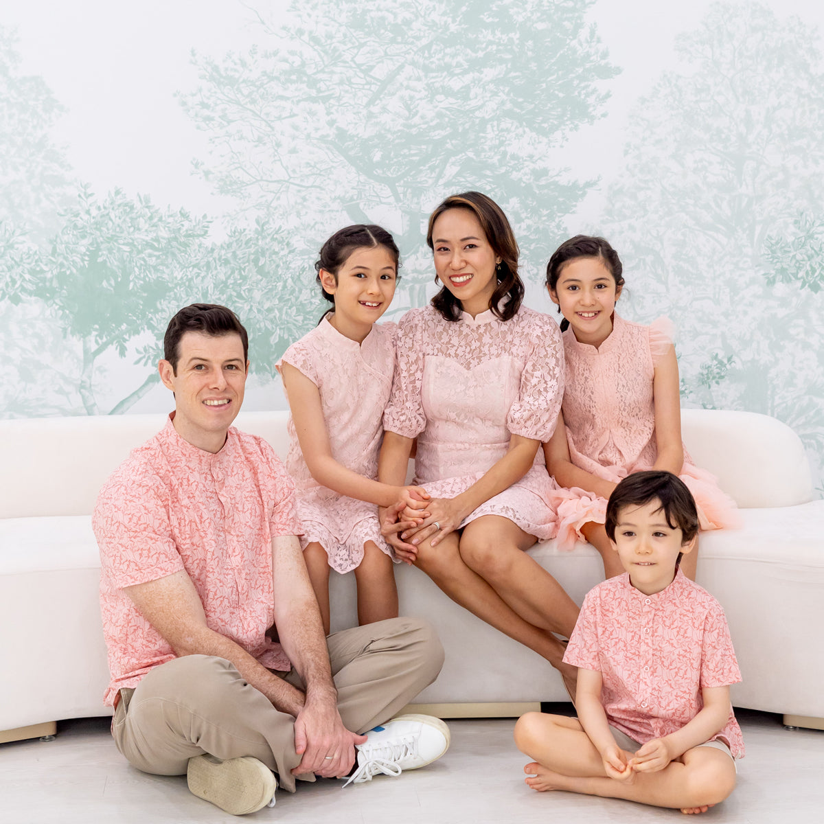 Spring Series - Ladies Puff Sleeve Lace Dress in Pink by Le Petit Society — image 7