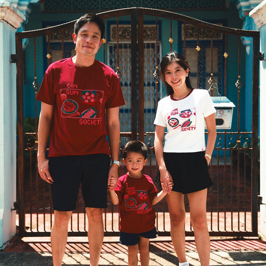 A Singapore Series - Dim Sum Society Ladies/Teens Tee in White by Le Petit Society