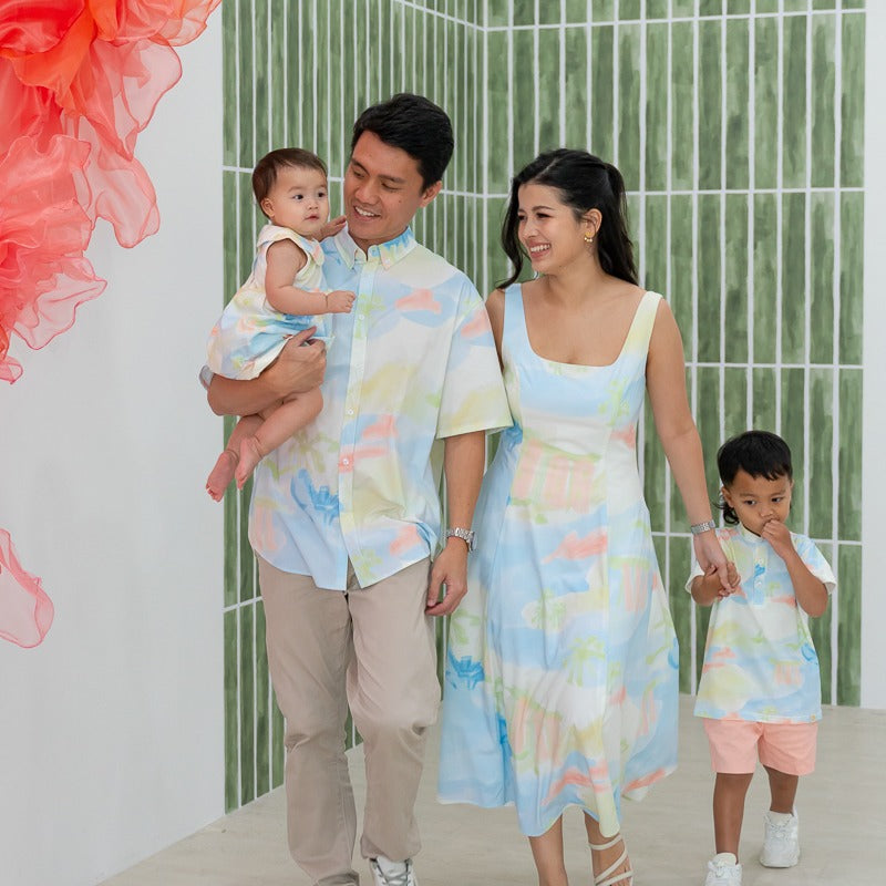 Heritage Series - Baby Girl Jersey Dress in MBS Watercolour Print by Le Petit Society — image 2
