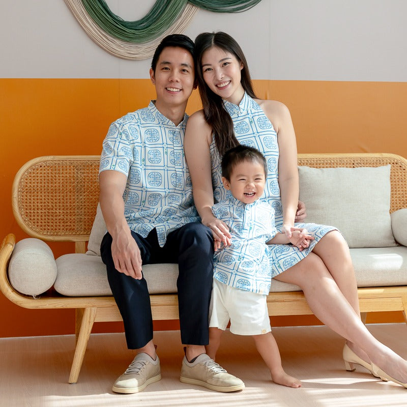 Heritage Series - Ladies Cheongsam in Blue Peranakan Print by Le Petit Society — image 5