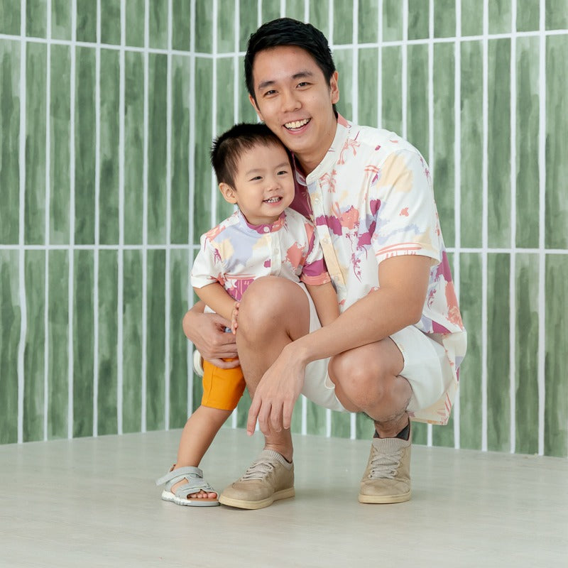 Heritage Series - Men's Mandarin Shirt in MBS Sunset Skyline Print (Classic Fit) by Le Petit Society — image 6