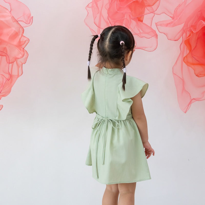 Heritage Series - Girls Cheongsam in Jade by Le Petit Society — image 6