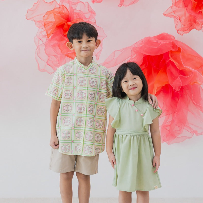 Heritage Series - Girls Cheongsam in Jade by Le Petit Society — image 4