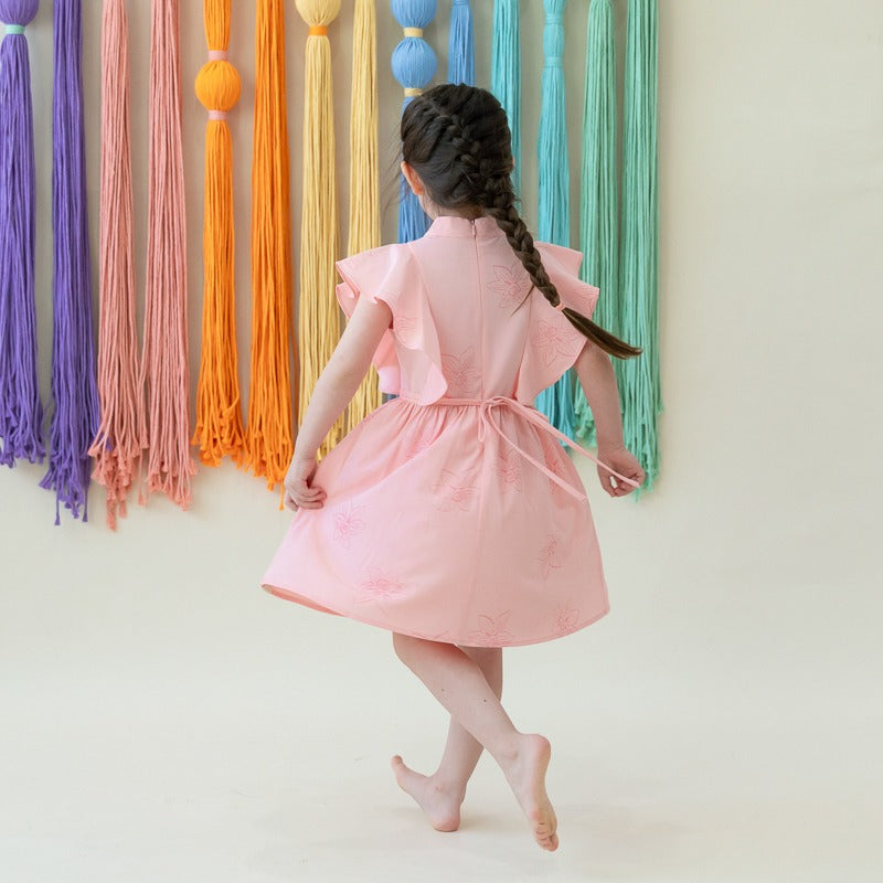 Heritage Series - Girls Cheongsam in Pink Lilies by Le Petit Society — image 6