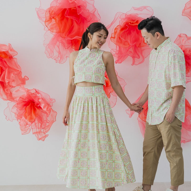 Heritage Series - Men's Shirt in Beige Peranakan Print (Relaxed Fit) by Le Petit Society — image 6