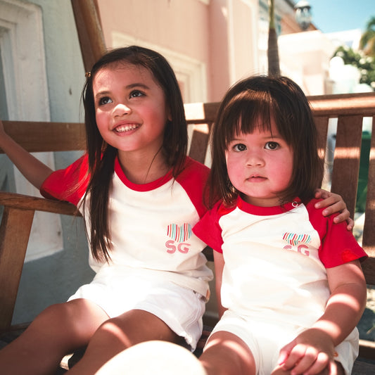 A Singapore Series in "I Love SG" Baby Raglan Romper by Le Petit Society