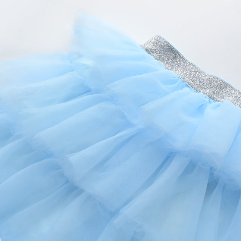 Ladies Maxi Tulle Skirt in Winter Blue by Le Petit Society — image 4