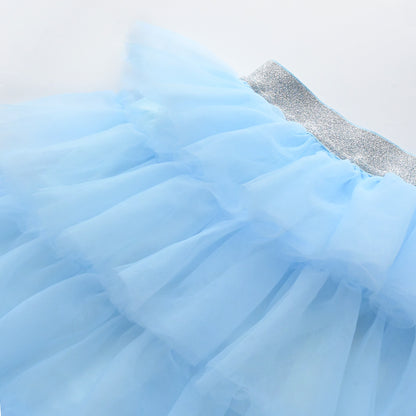 Ladies Maxi Tulle Skirt in Winter Blue by Le Petit Society — image 4