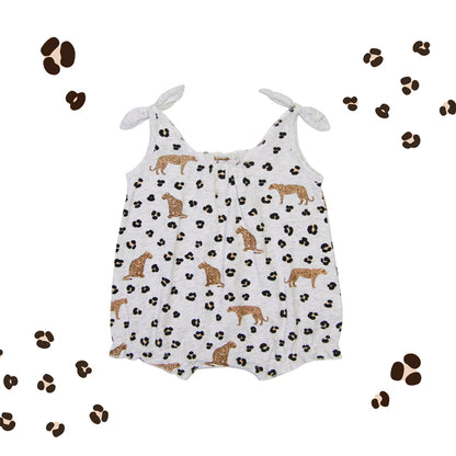 Baby Girl Romper in Leopard Print by Le Petit Society — image 2