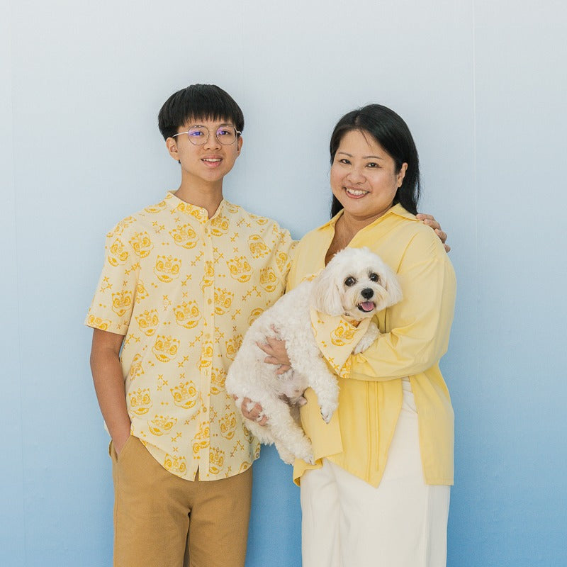 Lion Dance Series - Ladies Wrap Shirt in Yellow by Le Petit Society — image 5