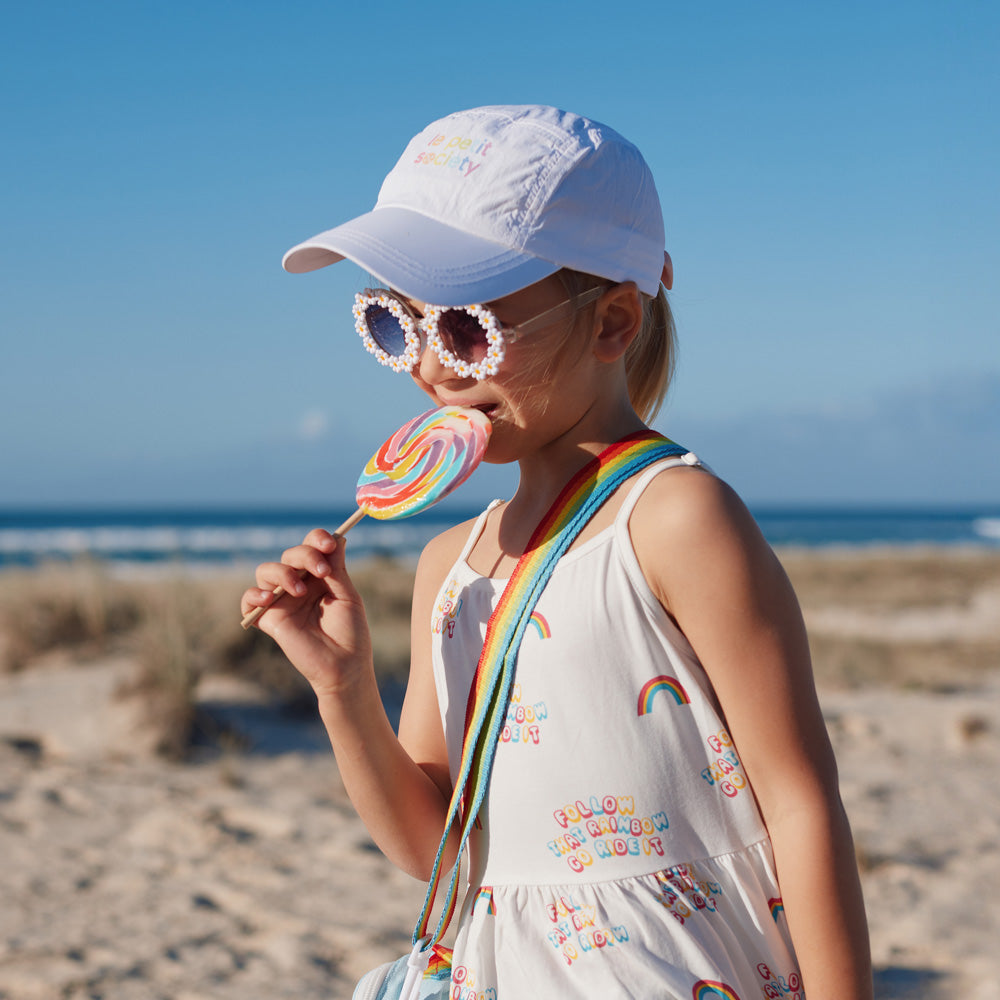 Logo Cap in White (Kids) by Le Petit Society — image 4