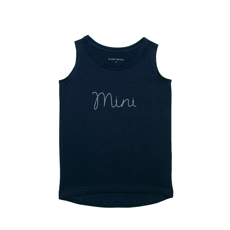 Family Tees - Mini Kids Tank in Navy by Le Petit Society