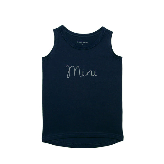 Family Tees - Mini Kids Tank in Navy by Le Petit Society