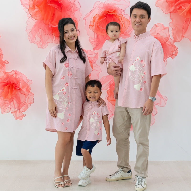 Oriental series - Baby Kimono Romper in Pink Origami Koi Print by Le Petit Society — image 4