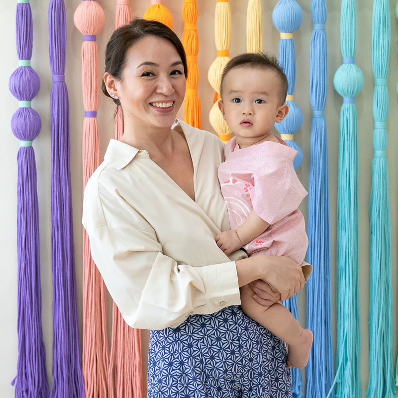 Oriental series - Baby Kimono Romper in Pink Origami Koi Print by Le Petit Society — image 5
