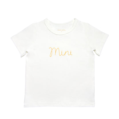 Family Tees - Mini Kids Tee in White/Gold by Le Petit Society
