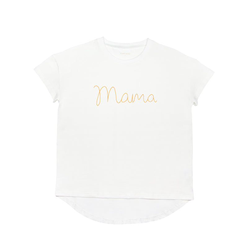 Family Tees - Mama Tee in White/Gold by Le Petit Society
