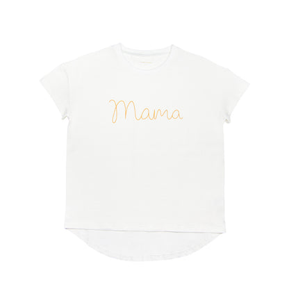 Family Tees - Mama Tee in White/Gold by Le Petit Society