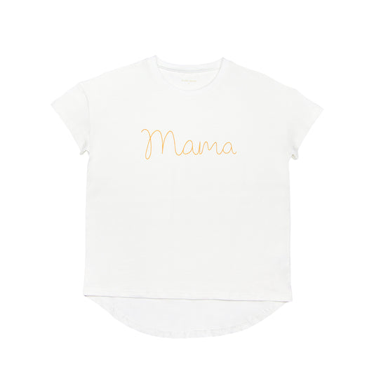 Family Tees - Mama Tee in White/Gold by Le Petit Society