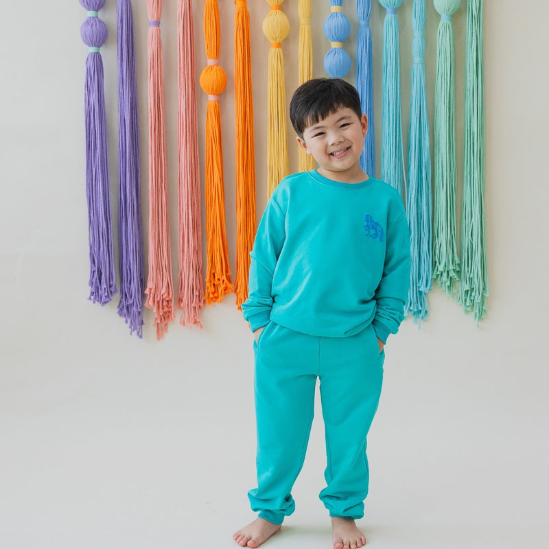 Zodiac Series - Kids Pullover in Green with Embossed Horse Print by Le Petit Society — image 3