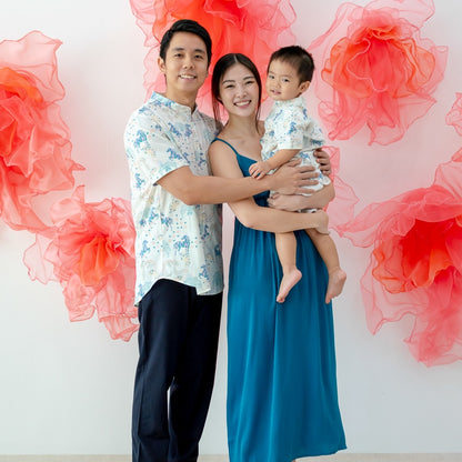 Zodiac Series - Boys Shirt in Teal Carnival Horse Print by Le Petit Society — image 5