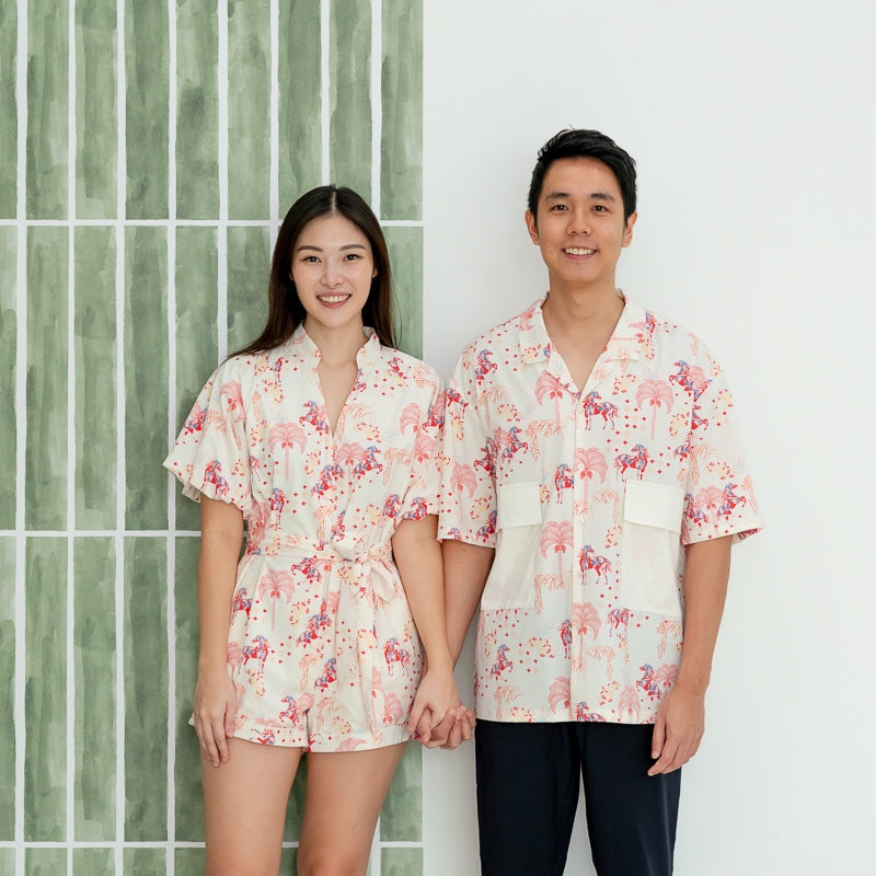 Zodiac Series - Ladies Romper in Red Carnival Horse Print by Le Petit Society — image 3