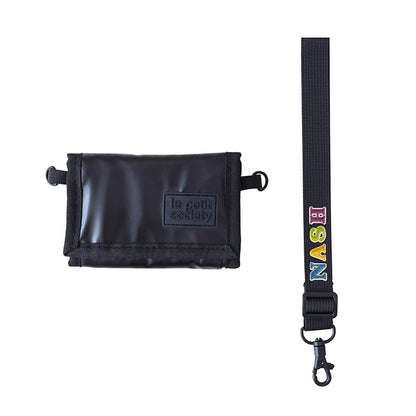 Kids Wallet With Lanyard in Metallic Black by Le Petit Society — image 5
