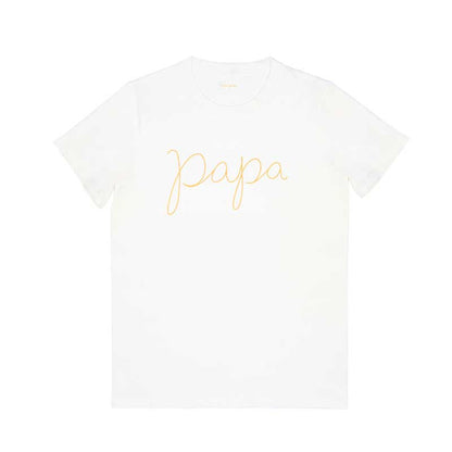 Family Tees - Papa Tee in White/Gold by Le Petit Society — image 2