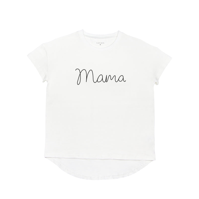 Family Tees - Mama Tee in White/Black by Le Petit Society — image 2