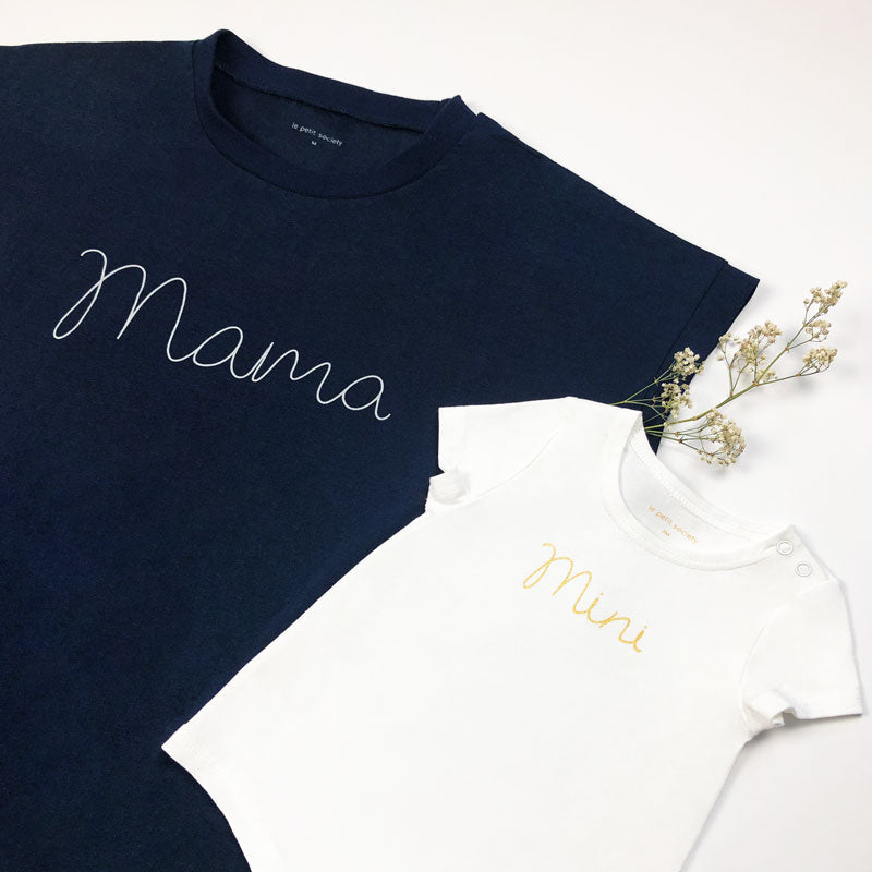 Family Tees - Mini Baby Short Sleeves Romper in White/Gold by Le Petit Society — image 5