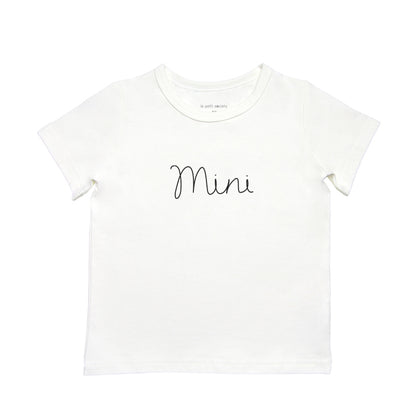 Family Tees - Mini Kids Tee in White/Black by Le Petit Society — image 2