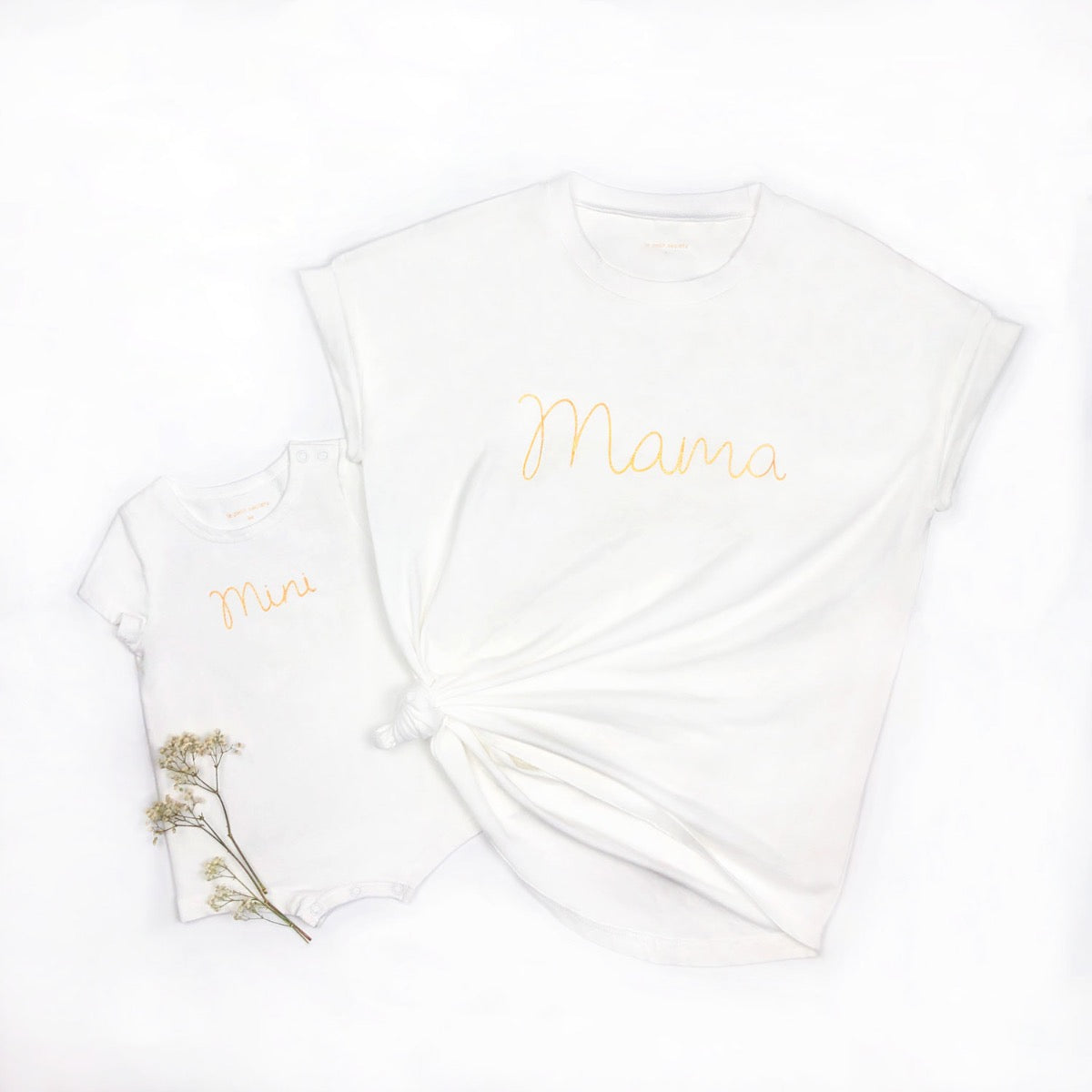 Family Tees - Mama Tee in White/Gold by Le Petit Society — image 2