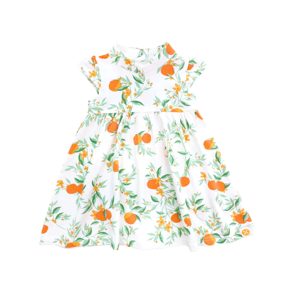 Mandarin Orange Series - Baby Girl Jersey Cheongsam in White by Le Petit Society — image 6